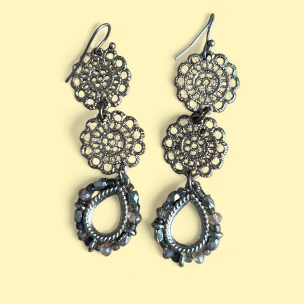 Boho chic gold dangly earrings